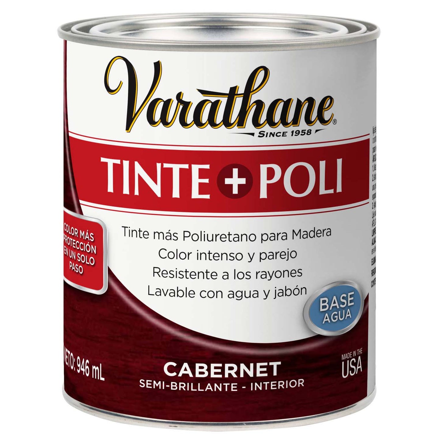 Tinte para madera interior cabernet semi brillante 946ml