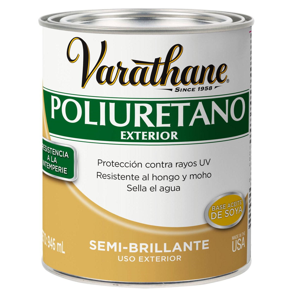 Poliuretano exterior Varathane transparente semi brillante 946ml