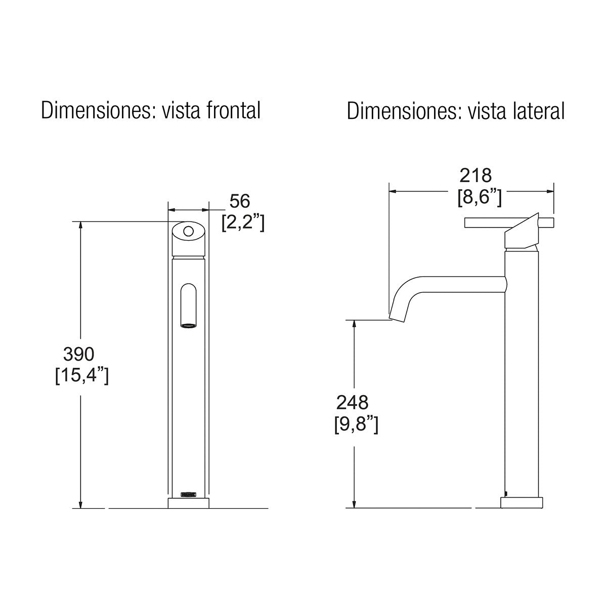 Monomando alto nuva Helvex ep-947