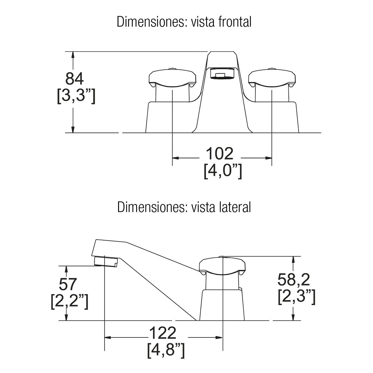 Mezcladora de lavabo 4'' elite Helvex mi-01-s/c
