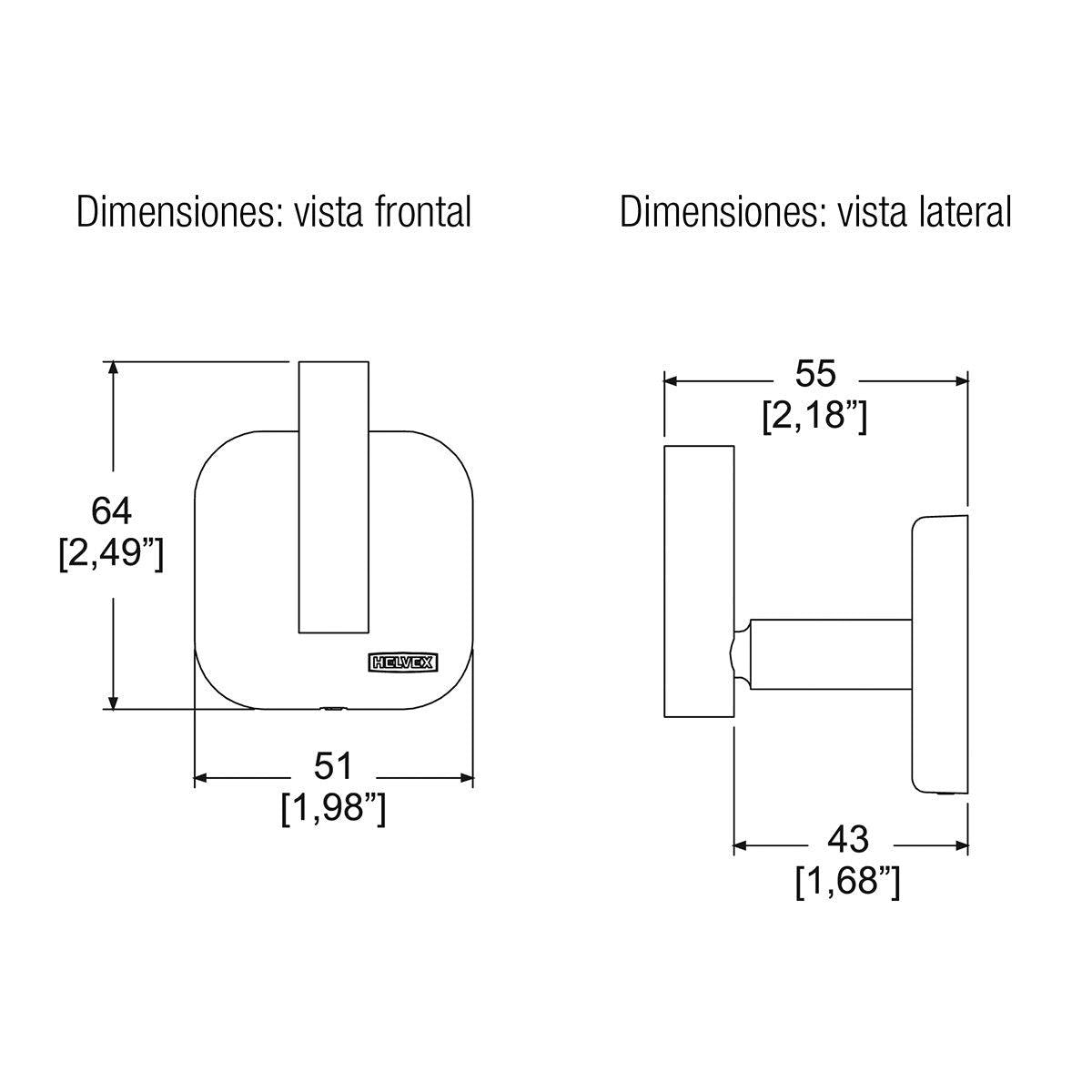GANCHO SENCILLO PIAZZA HELVEX CROMO - GRUPODONPEDRO