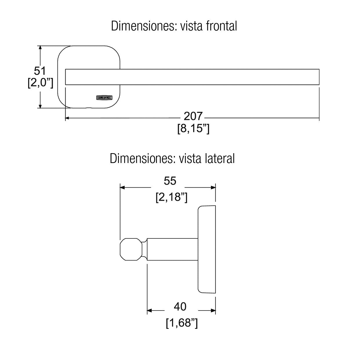 Toallero corto piazza Helvex pia-109