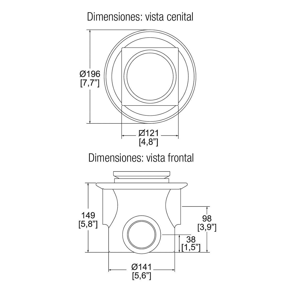 COLADERA TRES BOCAS CON DESAGÜE CUADRADO ANTI OLORES HELVEX - GRUPODONPEDRO