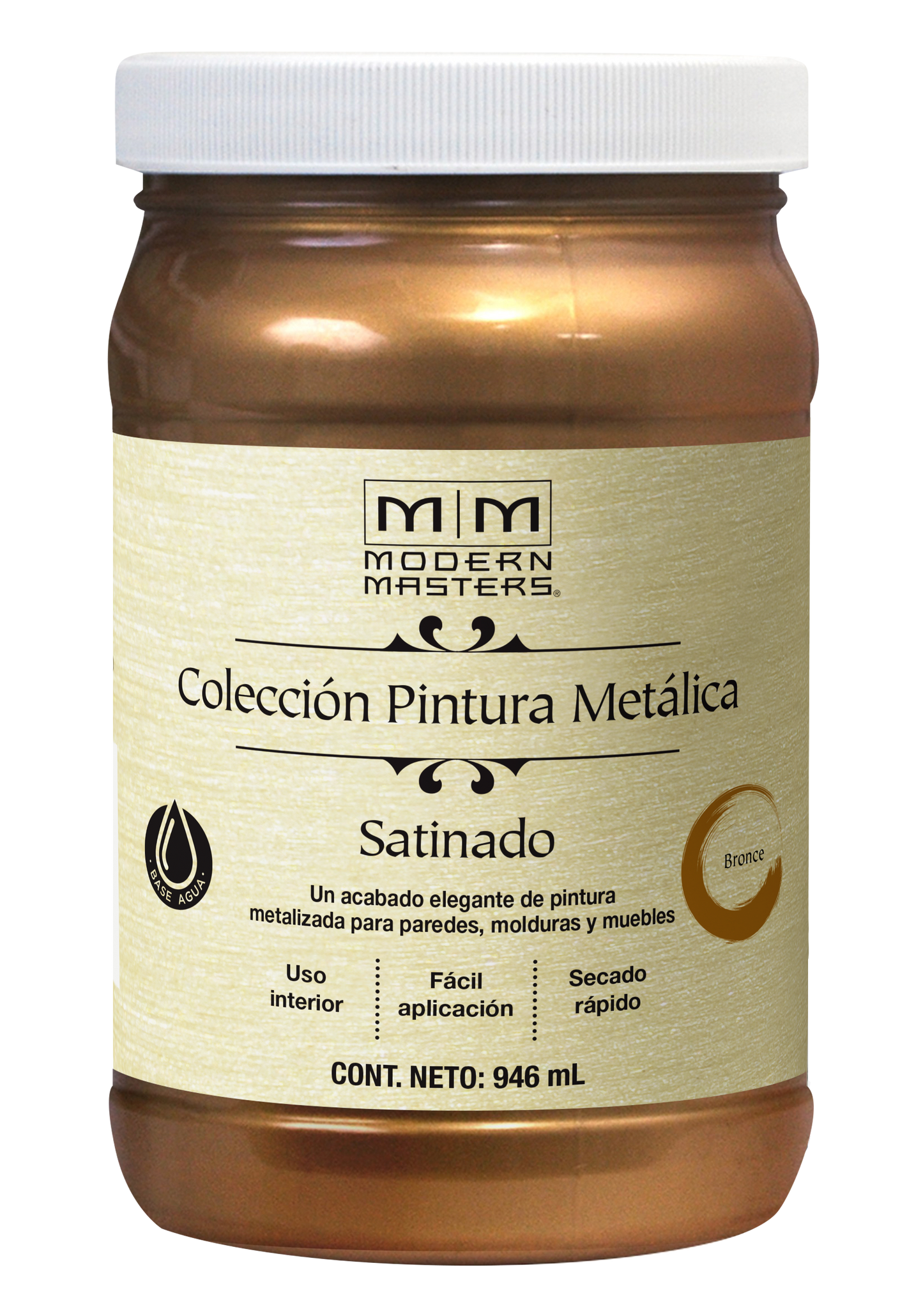 Pintura metalica modern masters bronce satinado 946ml