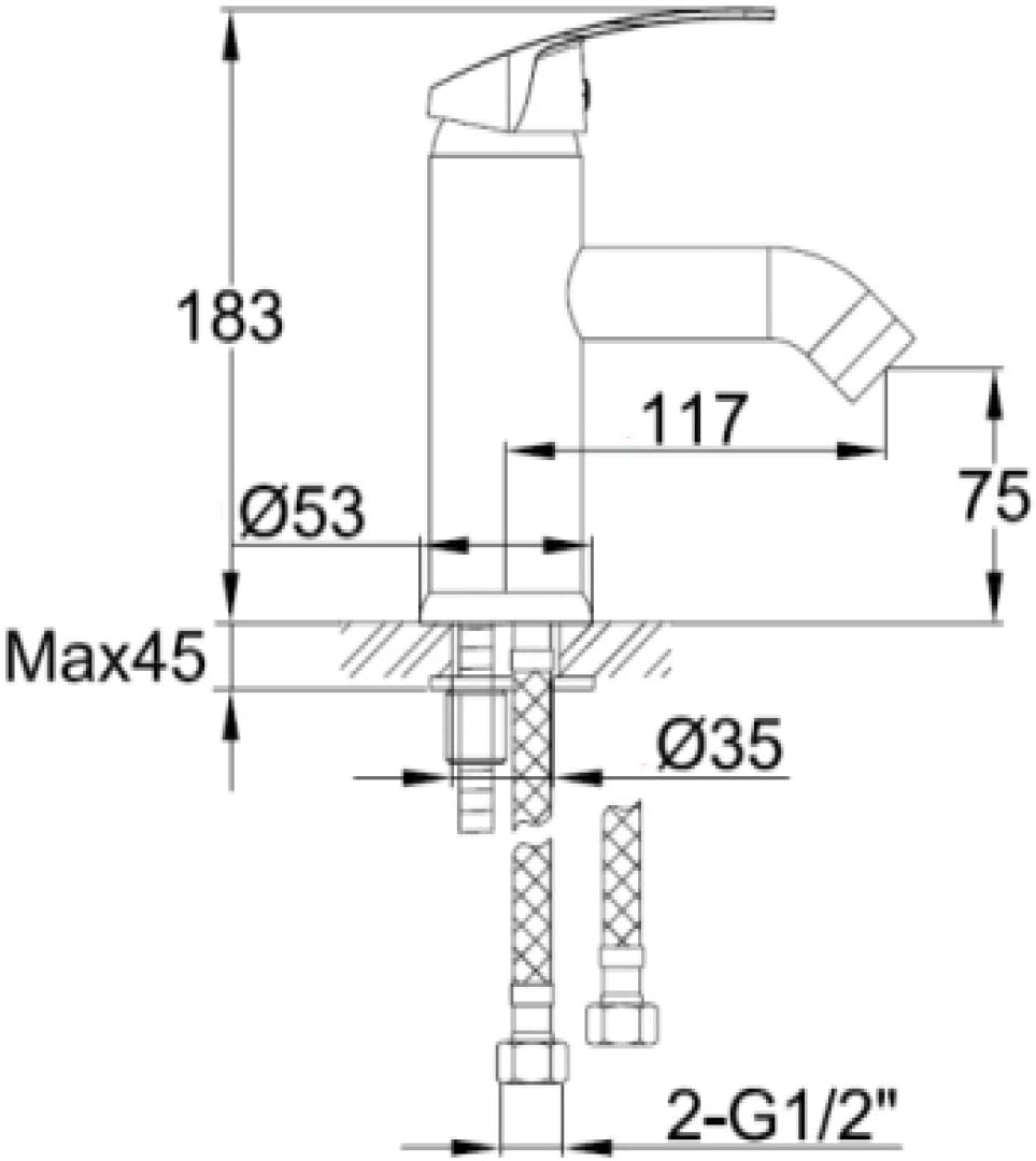 Monomando ecológico para lavabo Dica