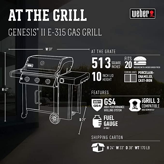 ASADOR DE GAS GENESIS II E-315 WEBER - GRUPODONPEDRO