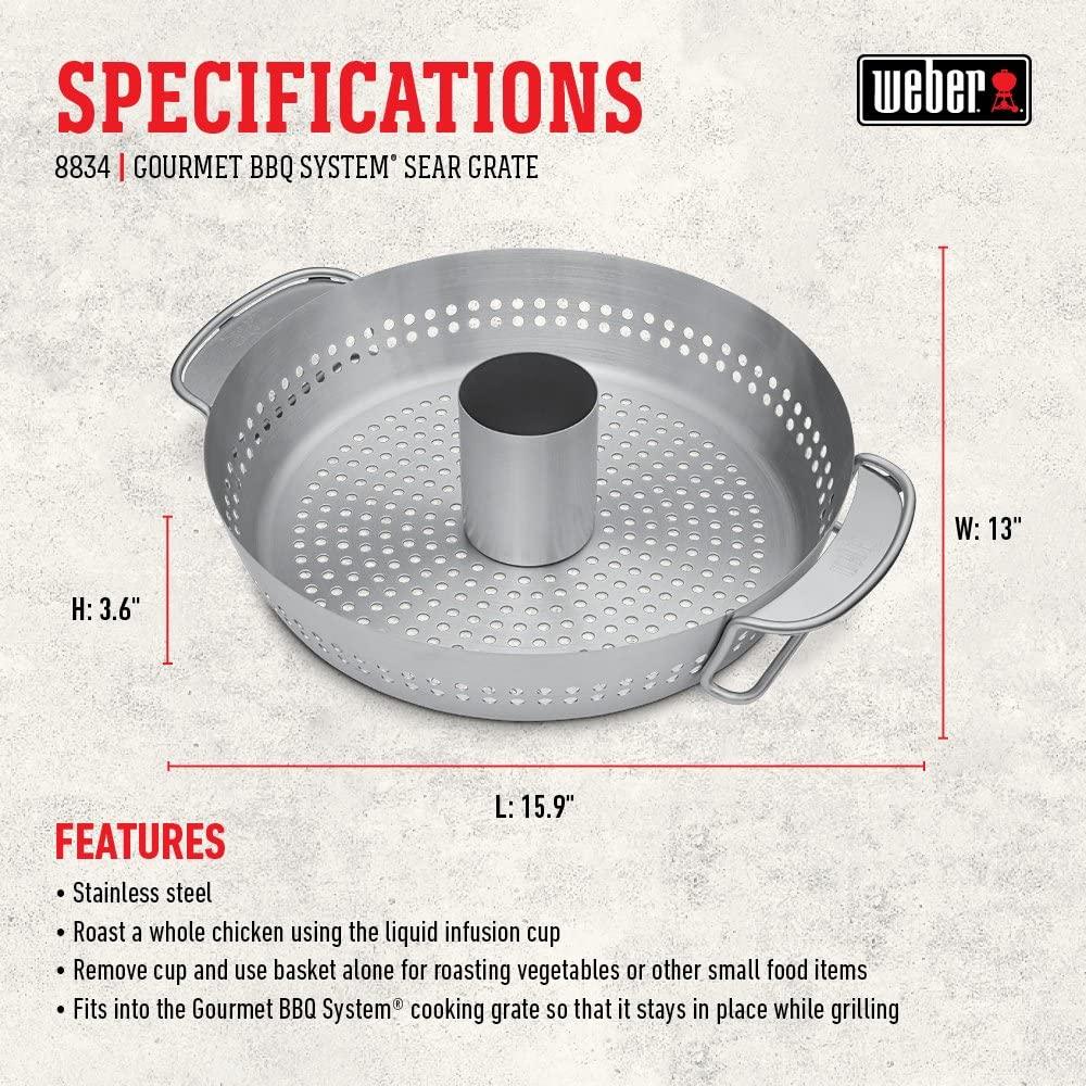 ACCESORIO PARA ASADOR COCINA AVES BBQ GOURMET 2 EN 1 WEBER - GRUPODONPEDRO