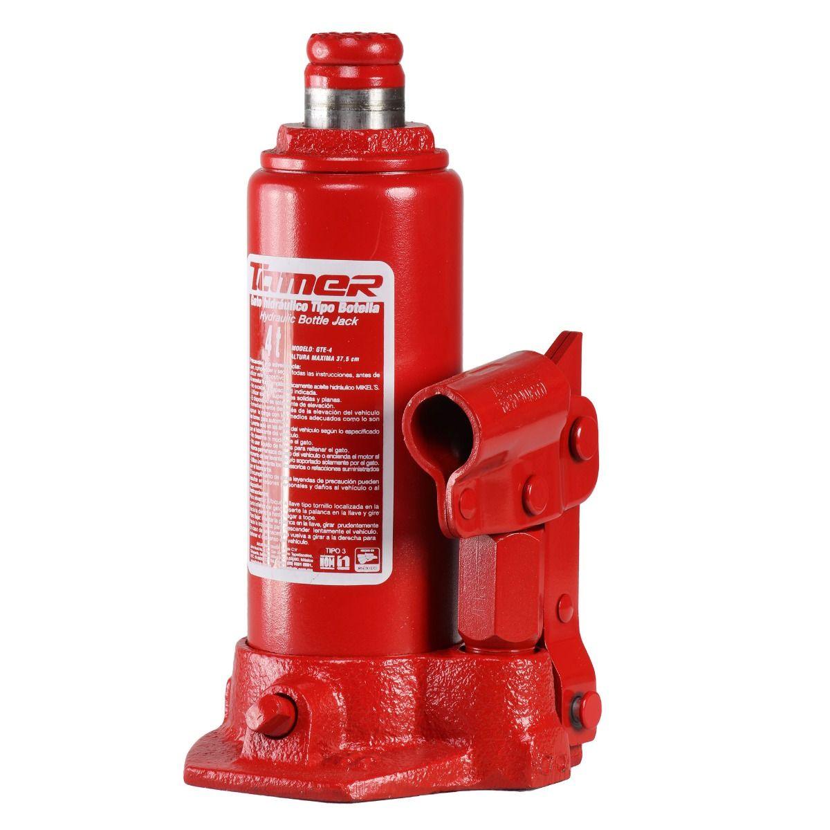 GATO HIDRAULICO DE BOTELLA CON TORNILLO EXTENSION 4T - GRUPODONPEDRO