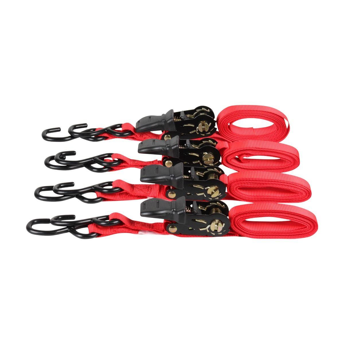 GANCHOS TENSORES CON MATRACA 4 PZS (4.5M , 450KG ) - GRUPODONPEDRO