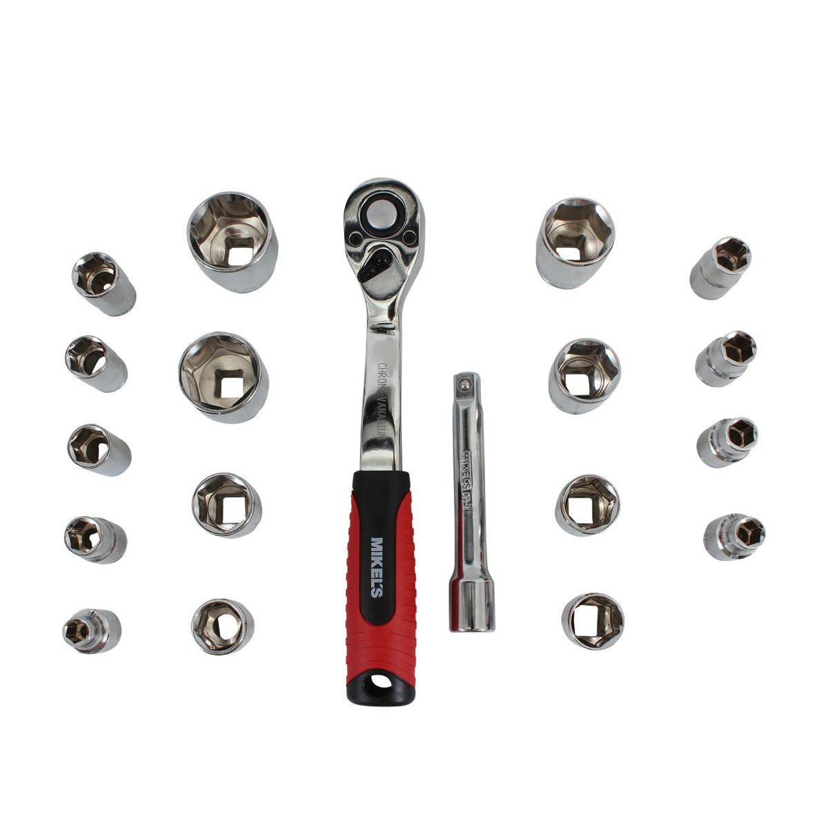 Juego de dados con matraca 1/2'' 20 pzas Mikels