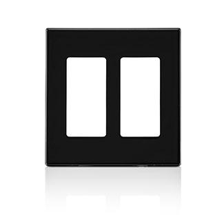 Placa Decora de 2 unidades negro Leviton