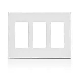 Placa Decora Leviton de 3 unidades blanco