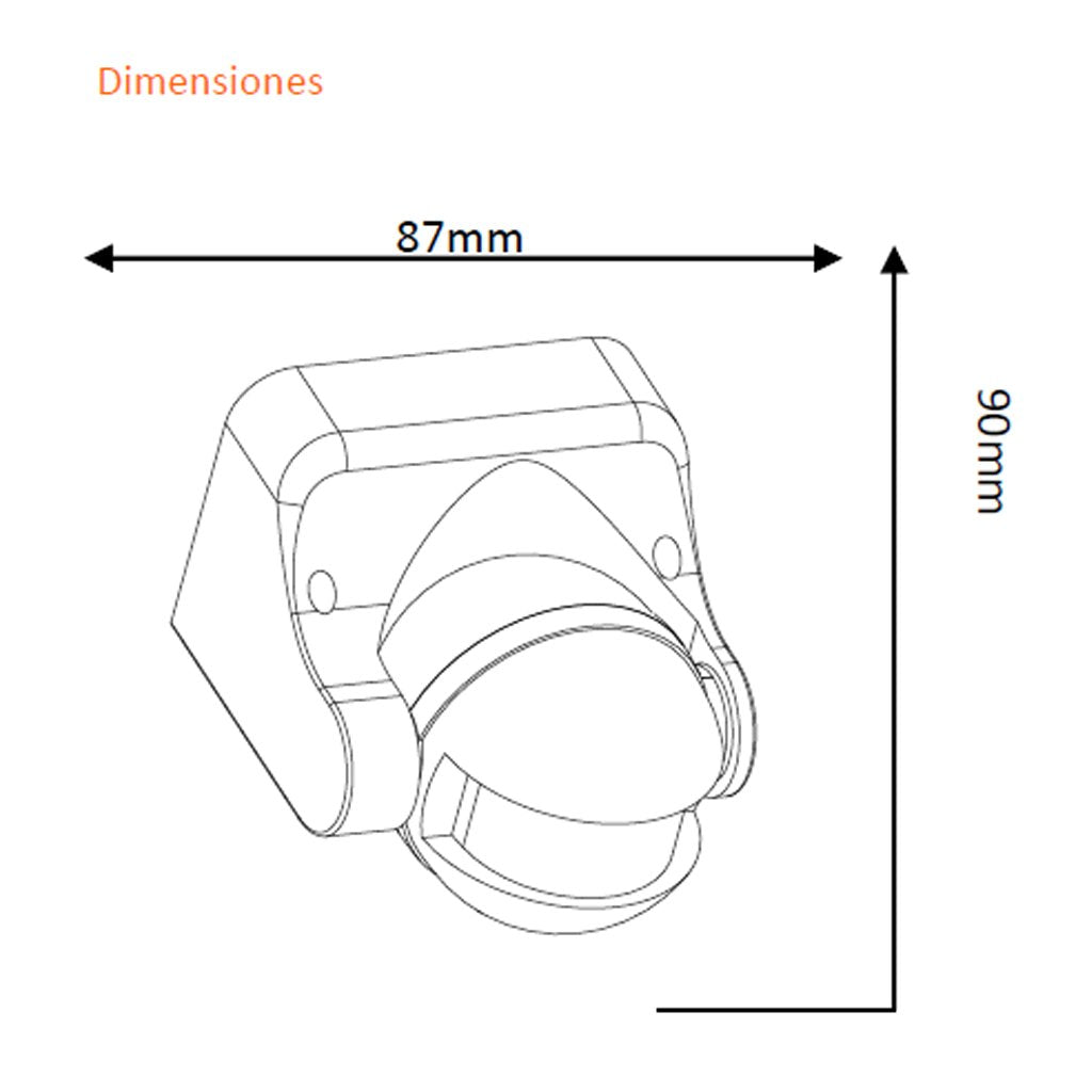 Sensor infrarrojo 180° ip44