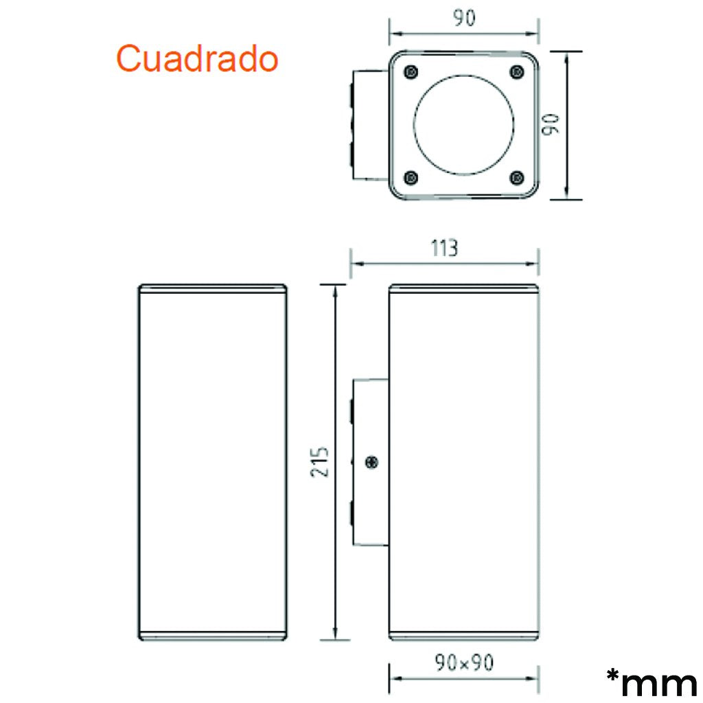 Luminaria wall light dual - negro
