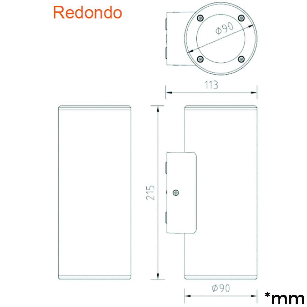 Luminaria wall light dual cylinder - blanco