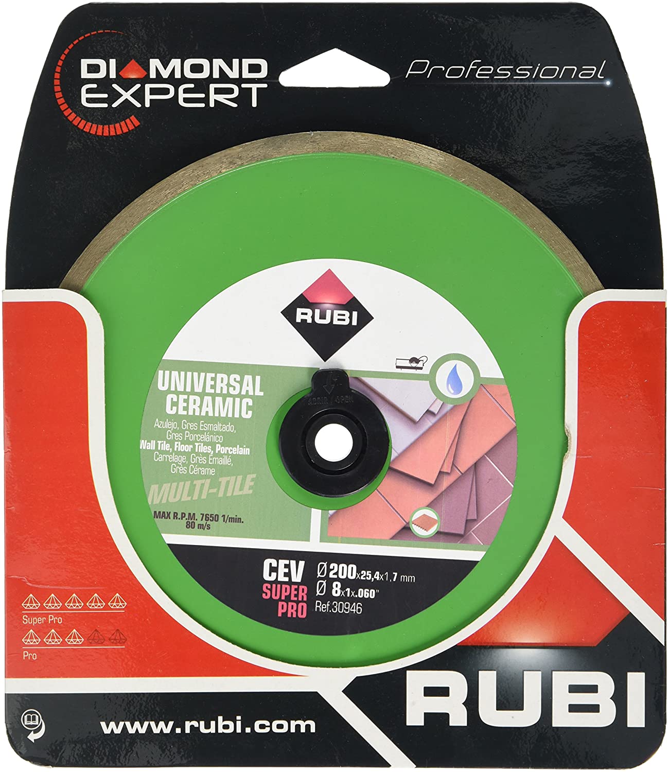 Disco de corte baldosas ceramicas cev 200mm pro rubi