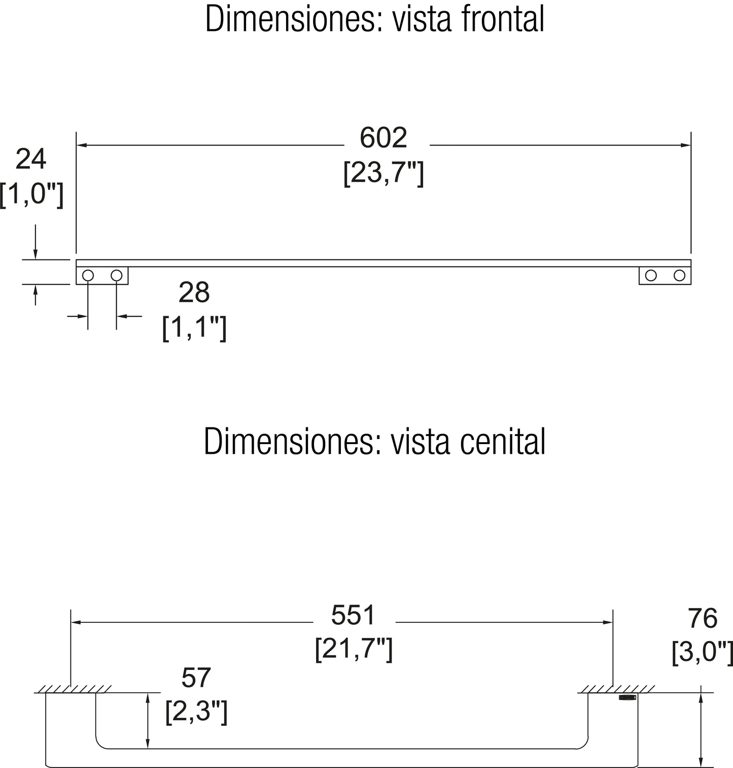 Toallero de barra access ebano Helvex