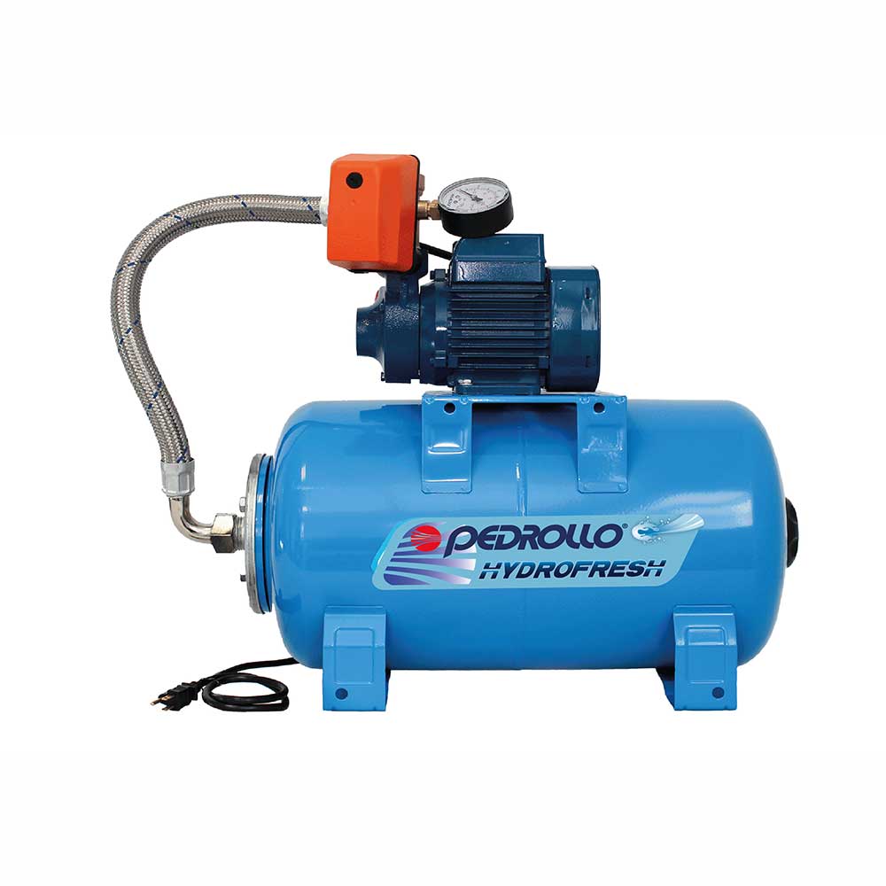 Equipo de presion hidroneumatico de 0.5Hp con tanque de 20lt Pedrollo