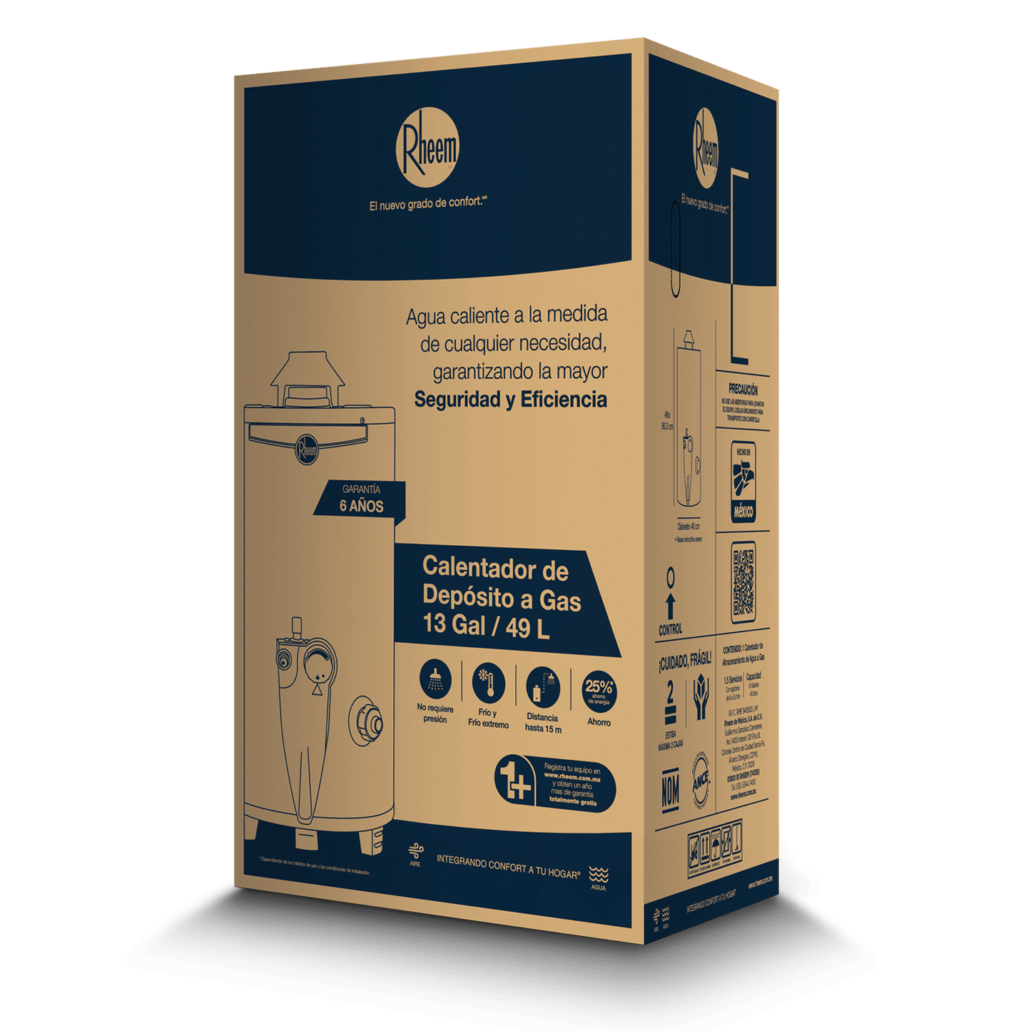 CALENTADOR GAS LP 49 LTS - 1.5 SERVICIOS RHEEM - GRUPODONPEDRO