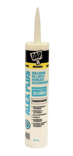 Silicon sellador latex transparente 300ml Alex Plus Dap