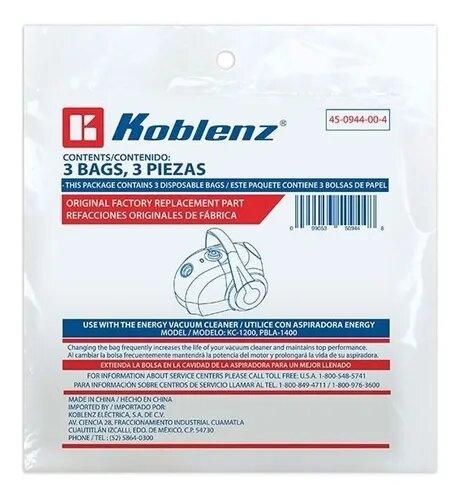 BOLSAS DESECHABLES PARA ASPIRADORA ENERGY KOBLENZ - GRUPODONPEDRO
