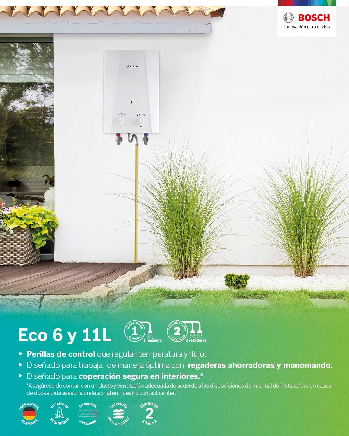 CALENTADOR INSTANTANEO BOSCH ECO 6LT 1 SERVICIO - GRUPODONPEDRO