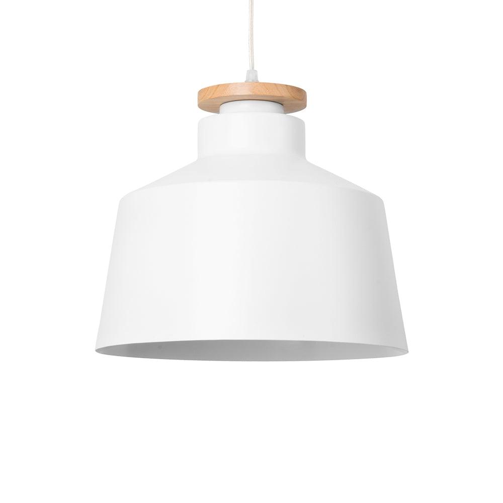LAMPARA COLGANTE NUBE 60W BLANCO Y MADERA - GRUPODONPEDRO