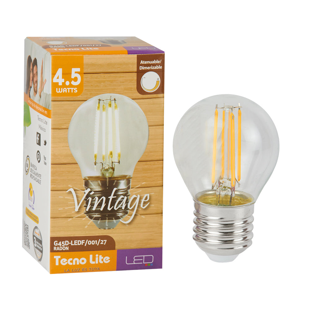 Radon foco led de filamentos 4.5W 2700k e27
