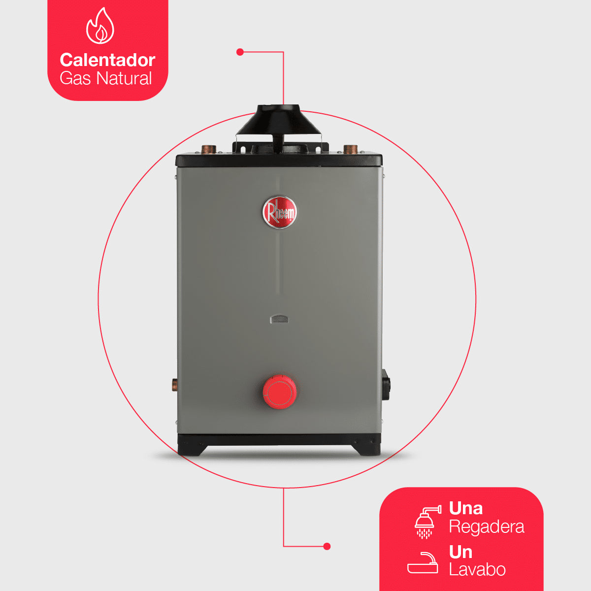 Calentador de paso para exteriores Rheem One de gas LP para 1.5 servicios