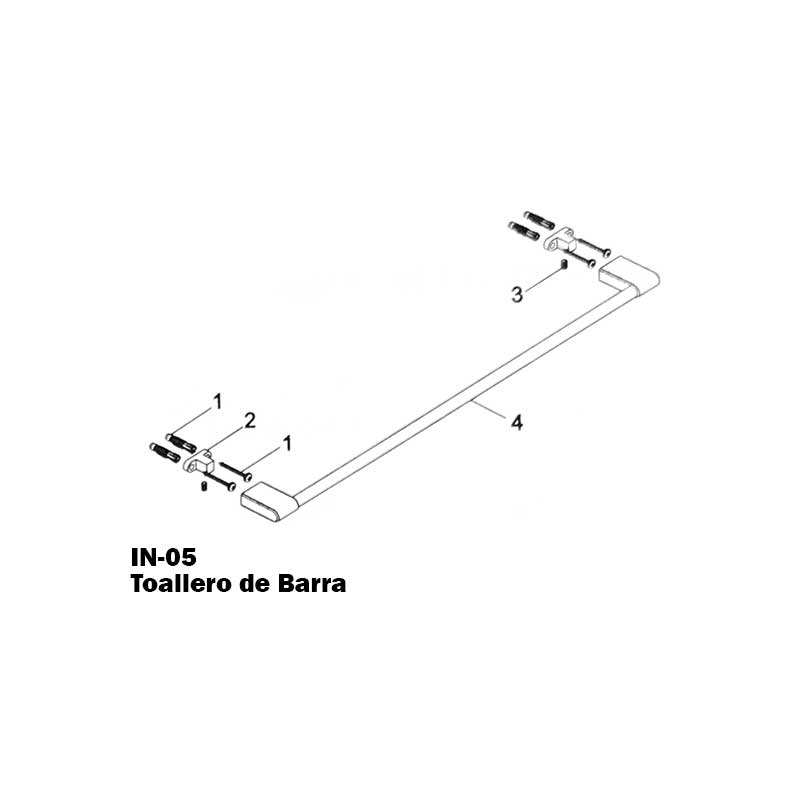 Toallero de barra integra proyecta blanco Helvex