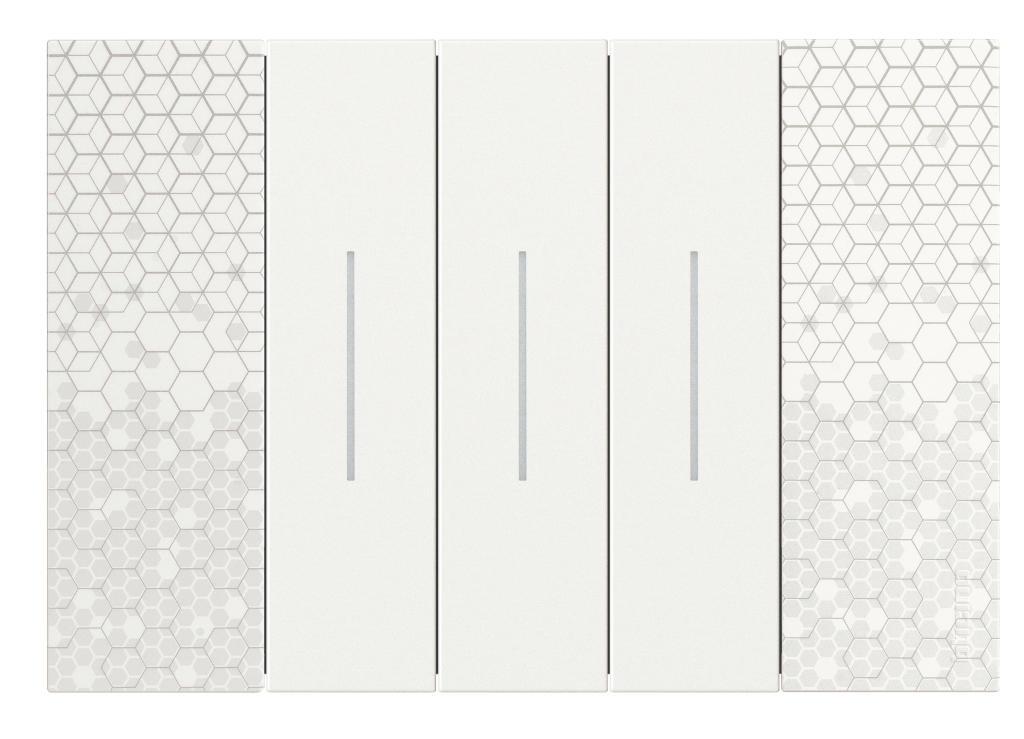 Placa de 3 modulos pixel Livingnow Bticino