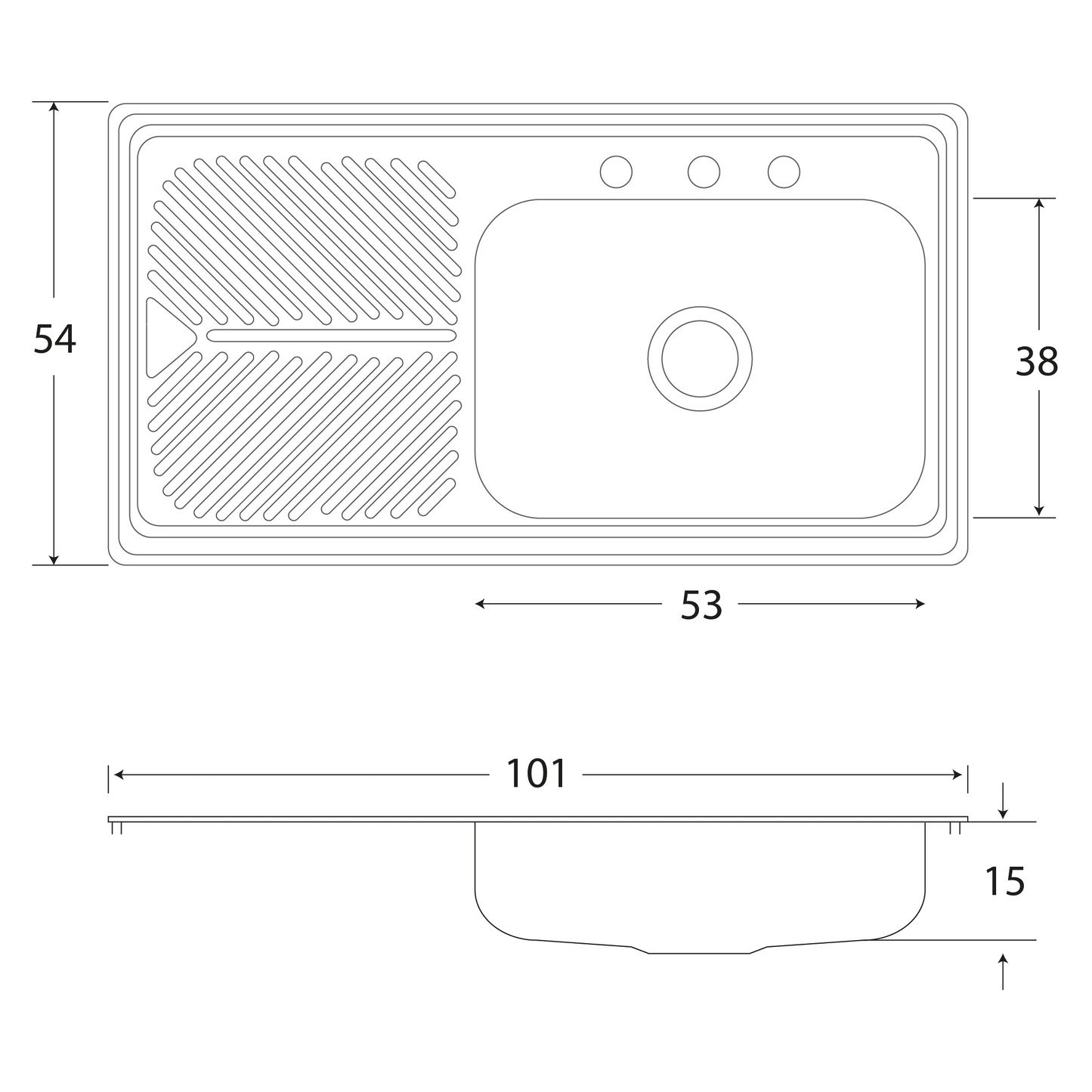 FREGADERO DE EMPOTRAR M201 EBTECNICA - GRUPODONPEDRO