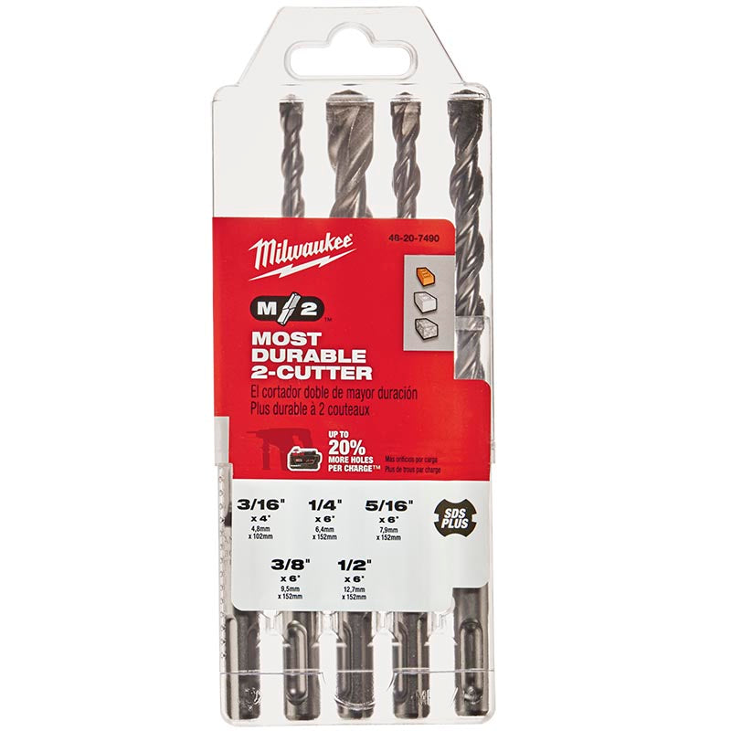 Kit de brocas sds alto rendimiento Milwaukee 48-20-7490