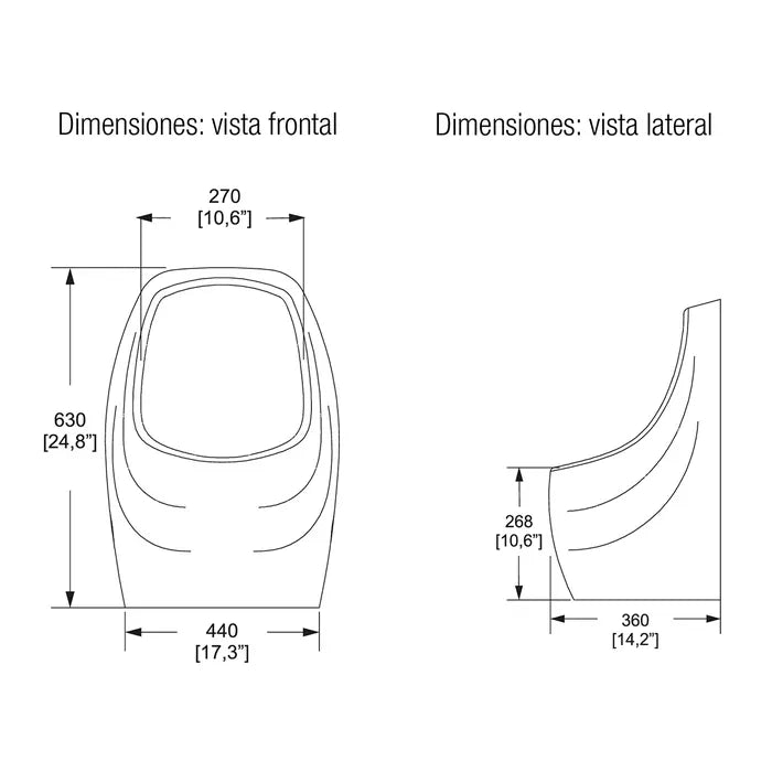 Mingitorio seco Negev TDS2 blanco Helvex