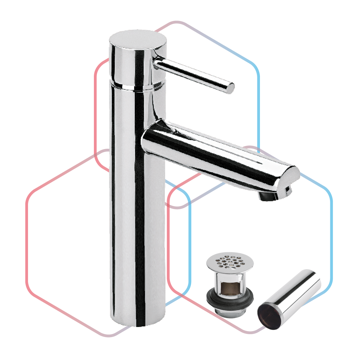 Monomando alto de lavabo spacio mo8x-sp-02