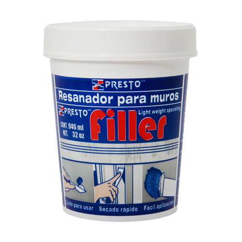 Resanador para muros presto filler secado rapido 236ml y 946ml