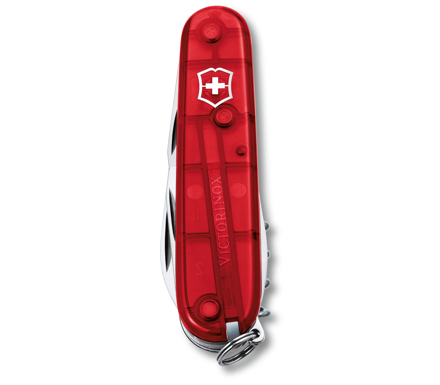 Navaja suiza spartan roja transparente - 12 usos