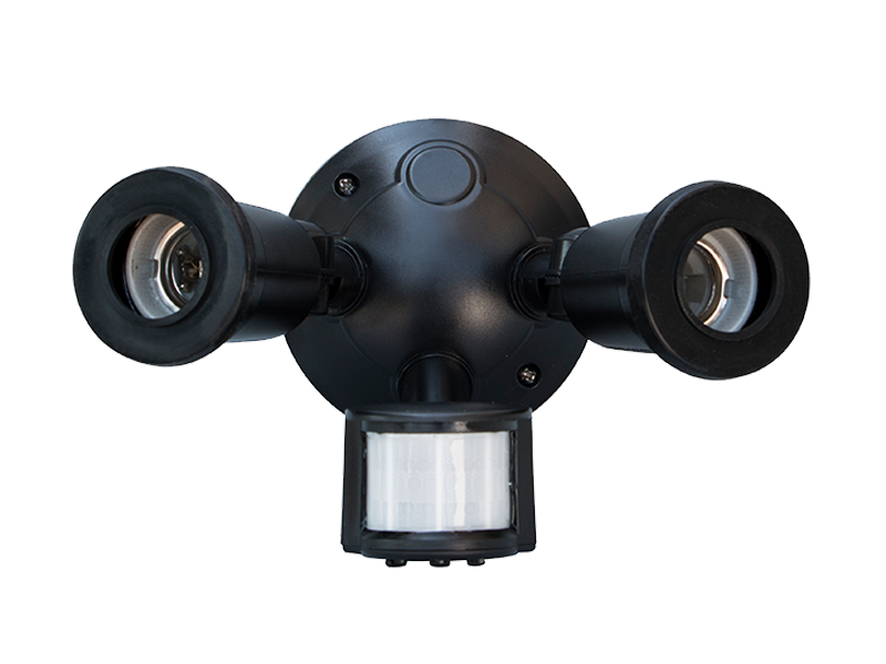 Porta spot doble con sensor de movimiento aec-308 negro