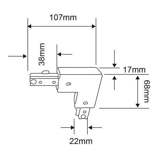 CONECTOR ESCUADRA PARA RIEL SATINADO YS-L/S - GRUPODONPEDRO