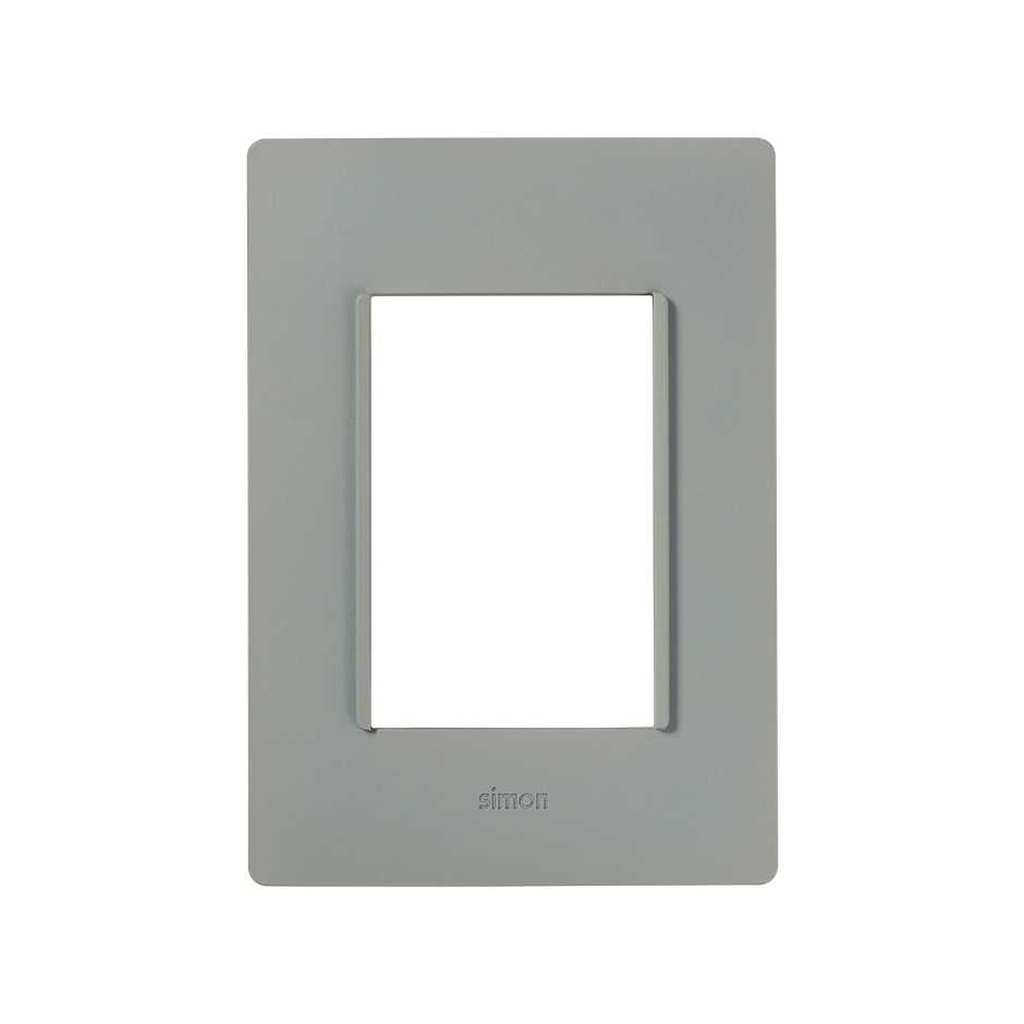 Placa 3 modulos gris plomo sin chasis Simon 26