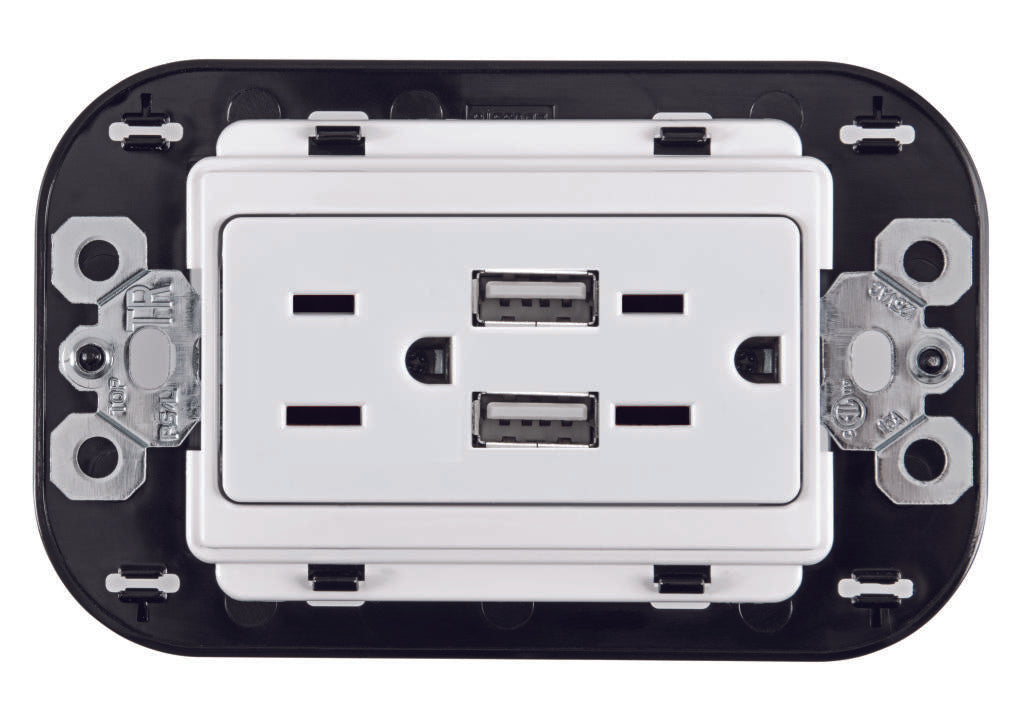 Tomacorriente con 2 USB 3.1 blanco quinziño mx Bticino