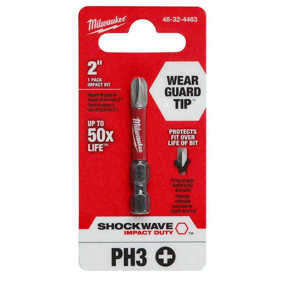 Broca de impacto Phillips n°3 SHOCKWAVE de 2 pulg. - GRUPODONPEDRO