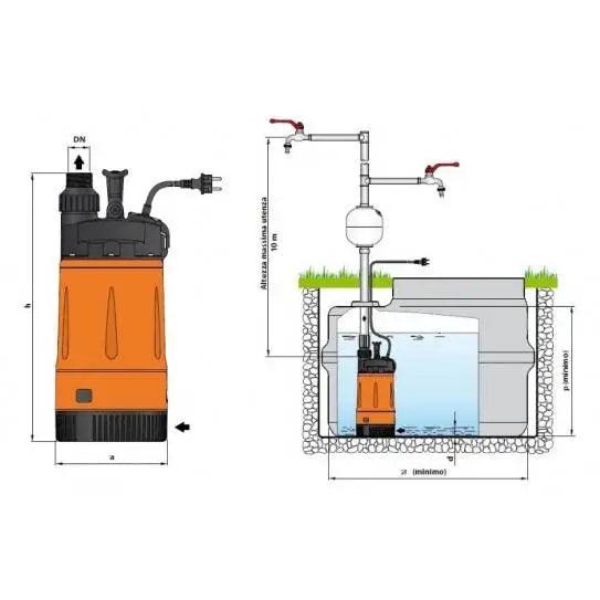 BOMBA SUMERGIBLE TOP MULTITECH2 0.75HP 32 GAL/MIN PEDROLLO - GRUPODONPEDRO