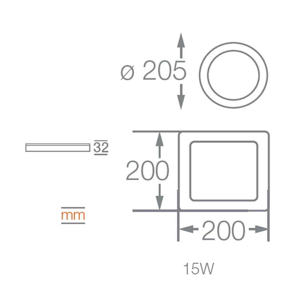 Luminaria ledvance slim plafon 15w - 3000k