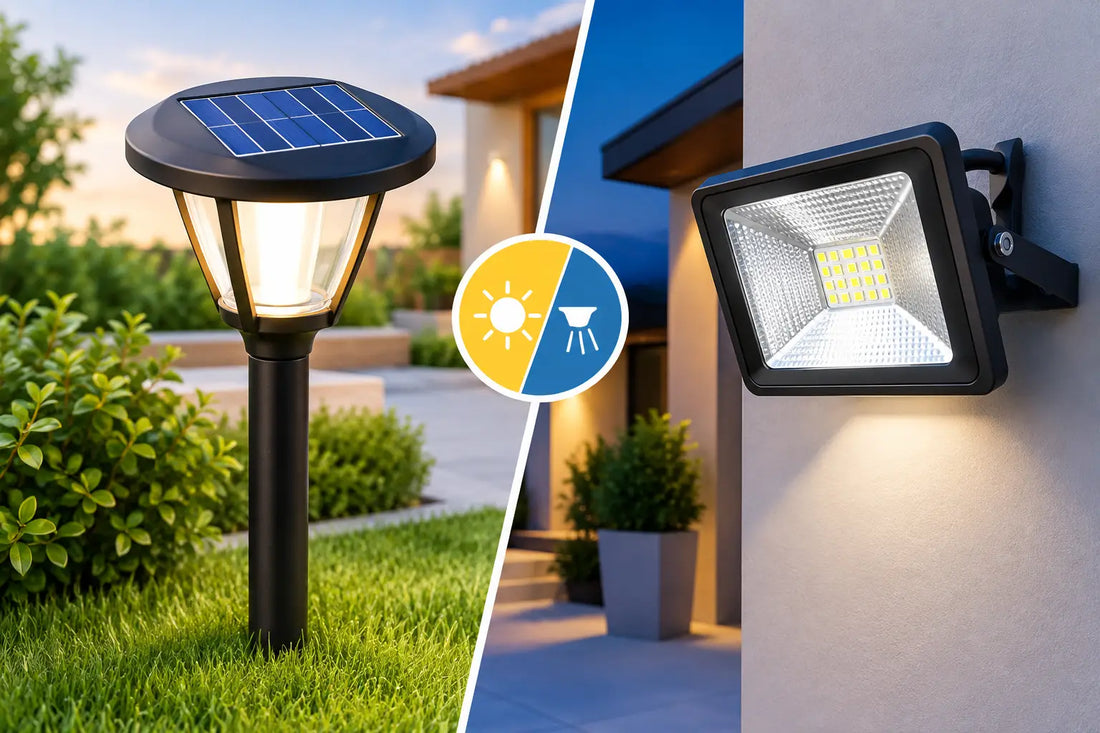 Lámpara solar versus reflector: cuál conviene