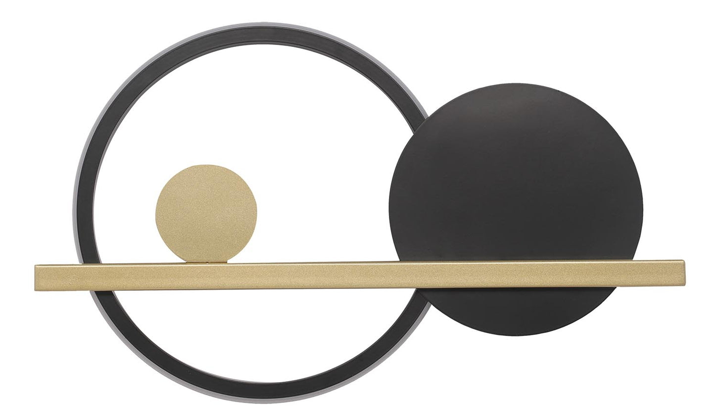 Luminaria de pared Zannier Tecnohome negro y oro luz cálida