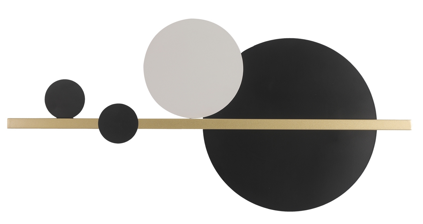 Luminaria de pared Zannier Tecnohome negro y dorado luz calida 3000k