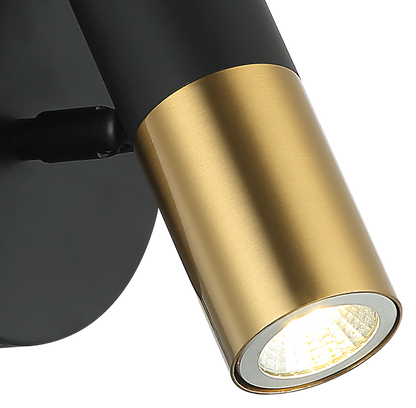 Luminaria de pared Grigo negro y oro 3000k Tecnohome
