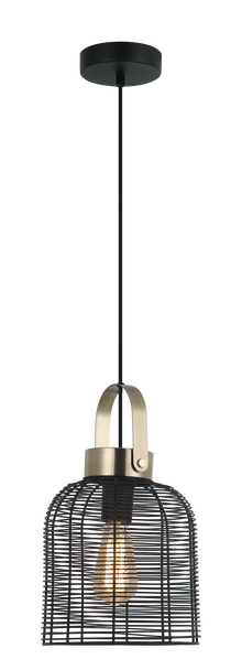 Lámpara colgante Ometto Tecnohome negro luz cálida 3000k