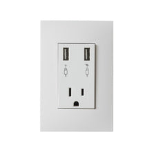 CARGADOR USB CON TIERRA Y TOMA DE CORRIENTECON PLACA BLANCO SIMON 25 PLUS - GRUPODONPEDRO